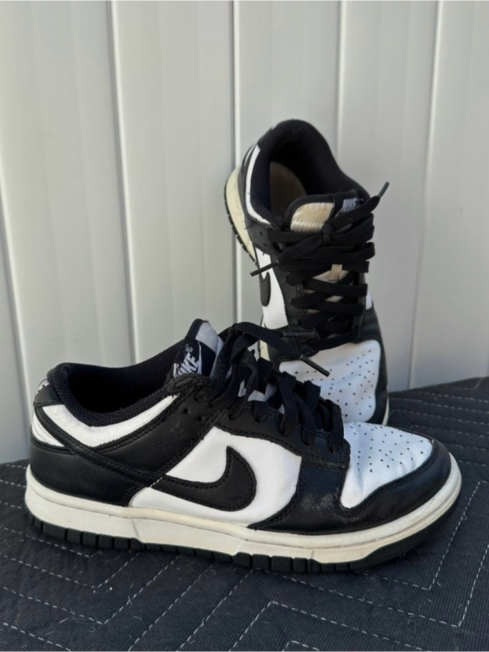 Nike Black and White Low-Top Sneakers with Swoosh